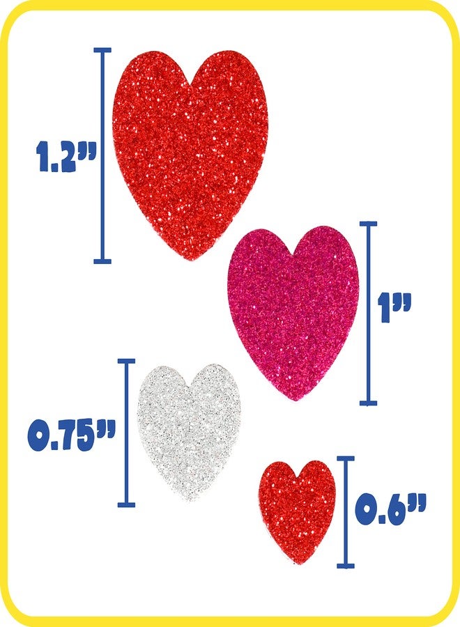 Ready 2 Learn Glitter Foam Stickers - Red, Pink, Silver Hearts - Pack of 168 - Self-Adhesive Stickers for Kids - Stickers for Scrapbooks and Crafts - Image 4